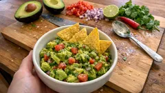 Classic Guacamole in 10 Minutes (with a simple trick to keep it green)