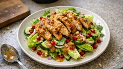 Warm Chicken Satay Salad with Peanut-Lime Sauce (ready with minimal prep)