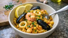 Easy one-pan seafood paella with frozen mix – weeknight-friendly and full of flavour