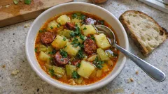 Potato, Leek & Chorizo Soup – a cosy one-pan bowl with smoky depth