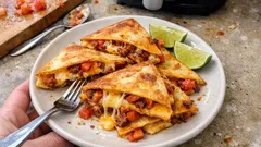 Air Fryer Chorizo & Cheddar Quesadillas – golden, crisp in just 10 minutes