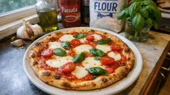 Crisp Homemade Pizza Margherita – simple dough, bright sauce and a fast 10-minute bake