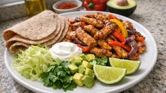 Air Fryer Chicken Fajitas: juicy chicken and charry peppers in just 15 minutes