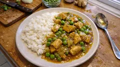 Homemade Chinese chicken curry — mild, glossy takeaway-style sauce in under an hour