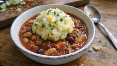 Somerset bean stew with cheddar & parsley mash – a cosy one-pan dinner