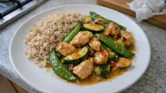 Lemongrass & Coconut Chicken Stir-Fry – a quick Thai-style dinner with a glossy lime sauce