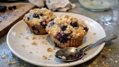 Soft Blueberry Muffins with Yoghurt – an easy two-bowl bake
