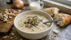 Creamy Mushroom Soup with Single Cream – silky, savoury and ready in under 30 minutes